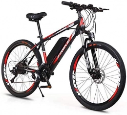 PLYY Electric Mountain Bike PLYY Electric Mountain Bike, 36v / 8ah High-Efficiency Lithium Battery-Range Of Mileage 30-50km-High Carbon Steel 26-Inch Electric Bicycle, Disc Brake (Color : Red)