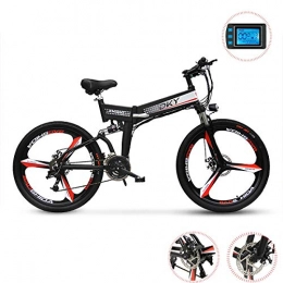 PXQ Bike PXQ Electric Mountain Bike 26 inch, 24 Speeds Folding E-bike Citybike Commuter Bicycle with LED LCD Blue Light Smart Meter and Disc Brakes, 48V 10.4A 250W Removable Lithium Battery