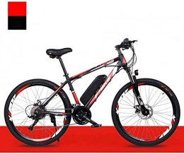 Qinmo Bike Qinmo Electric Mountain Bike for Adult, 36V Removable Lithium Battery 26 inch High Carbon Steel Electric Bicycle 21 / 27 Speed Dual Disc Brakes (Color : Black Red)