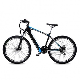 Qinmo Electric Mountain Bike Qinmo Mountain Off-Road Electric Bicycle, 27 Speed 400W 26 Inches Adults Travel Ebike 48V Hidden Removable Battery Dual Disc Brakes with Back Seat (Color : Blue)