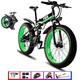 Qnlly Electric Mountain Bike Qnlly Snow Mountain Bike 1000W 40KM Ebike Electric Bike e bike 48V Electric Bicycle, Green
