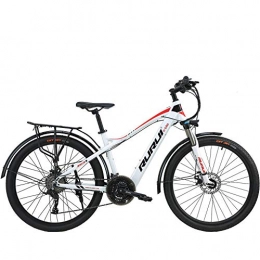 Qsfdhifdr Electric Mountain Bike Qsfdhifdr Stealth lithium battery electric bicycle, electric assisted mountain bike male shift long distance off-road bicycle-white_48V