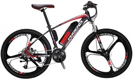 QZ Electric Mountain Bike QZ Adult Electric Mountain Bike, 250W Snow Bikes, Removable 36V 10AH Lithium Battery for, 27 speed Electric Bicycle, 26 Inch Magnesium Alloy Integrated Wheels (Color : Red)