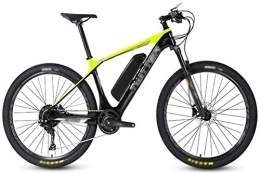 RDJM Electric Mountain Bike RDJM Ebikes, 26 inch carbon fiber Electric Bikes, LCD digital display control Mountain Bike 36V13Ah lithium battery Bicycle Outdoor Cycling (Color : Yellow)