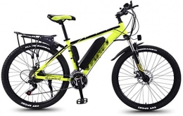 RDJM Bike RDJM Ebikes, Adult Fat Tire Electric Mountain Bike, 350W Snow Bicycle, 26Inch E-Bike 21 Speeds Beach Cruiser Sports Mountain Bikes Full Suspension, Lightweight Aluminum Alloy Frame (Color : Yellow)