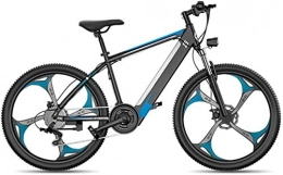 RDJM Electric Mountain Bike RDJM Ebikes, Electric Bike 26 Inches Fat Tire Snow Bicycle Mountain Bikes Men's Dual Disc Brake Aluminum Alloy for Adults and Teens, for Sports Outdoor Cycling Travel, LED Light (Color : Blue)