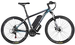 RDJM Electric Mountain Bike RDJM Ebikes, Electric mountain bike, 36V10AH lithium battery hybrid bicycle, (26-29 inches) bicycle snowmobile 24 speed gear mechanical line pull disc brake three working modes, Blue, 16 * 17in