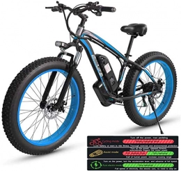 RDJM Electric Mountain Bike RDJM Ebikes, Electric Mountain Bike for Adults, Electric Bike Three Working Modes, 26" Fat Tire MTB 21 Speed Gear Commute / Offroad Electric Bicycle for Men Women (Color : Blue)