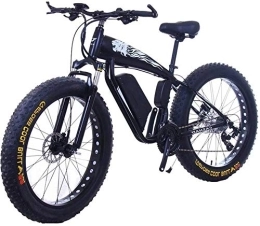 RDJM Electric Mountain Bike RDJM Ebikes, Fat Tire Electric Bicycle 48V 10Ah Lithium Battery with Shock Absorption System 26inch 21speed Adult Snow Mountain E-bikes Disc Brakes (Color : 10ah, Size : Black)
