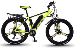 RDJM Electric Mountain Bike RDJM Ebikes, Fat Tire Electric Mountain Bike for Adults, Lightweight Magnesium Alloy Ebikes Bicycles All Terrain 350W 36V 8AH Commute Ebike for Mens, 26 Inch Wheels (Color : Yellow)