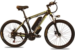 RDJM Electric Mountain Bike RDJM Electric Bike, 26 Inch 48V Mountain Electric Bikes for Adult 350W Cruise Control Urban Commuting Electric Bicycle Removable Lithium Battery Three Working Modes (Color : Yellow, Size : 8Ah 350W)