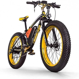 SUFUL Electric Mountain Bike RICH BIT®RT-012 1000W Electric Bike for adult, 4.0 Fat Tire Snow EBike, 48V*17Ah High Capacity Battery, Mountain Bicycle, 7 Gears Suspension Fork, (Black-Yellow)