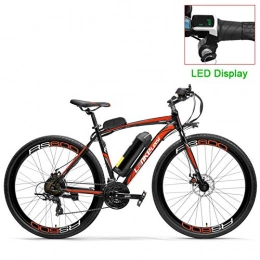 RPHP Electric Mountain Bike RPHP600 powerful electric bicycle 36V 20A battery electric bicycle 700C road bike double disc brake aluminum alloy frame mountain bike-Red LCD_10AH