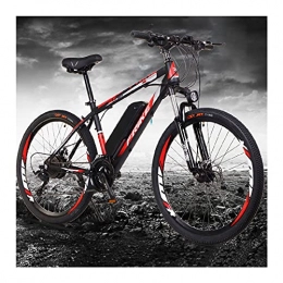 S HOME Electric Mountain Bike S HOME 26 Inch Electric Mountain Bike - 250W High Brush Motor, With Removable 36V 8Ah Lithium Ion Battery, 21 Gears, 3 Riding Modes Fast Delivery(Color:Black red)