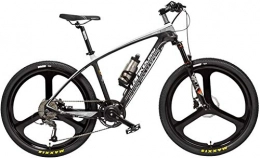 IMBM Electric Mountain Bike S600 26 Inch Power Assist E-bike 240W 36V Removable Battery Carbon Fiber Frame Hydraulic Disc Brake Torque Sensor Pedal Assist Mountain Bike (Color : Black White, Size : 6.8Ah+1 Spare Battery)
