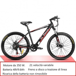 SChenLN Electric Mountain Bike SChenLN Electric bicycle 27.5-inch ultra-light electric pedal bicycle hidden lithium battery can be invisible speed boost when riding-Black-21 speed_48V