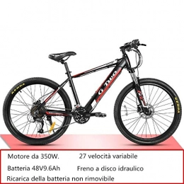SChenLN Electric Mountain Bike SChenLN Electric bicycle 27.5-inch ultra-light electric pedal bicycle hidden lithium battery can be invisible speed boost when riding-Black-27 speed_48V