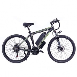 Seesaw Electric Mountain Bike Seesaw Adult Electric Bicycles, Smart Mountain Bikes Can Move 48V / 10Ah Large Capacity Lithium Ion Battery 360W Aluminum Alloy Commuter Electric Bicycle, Black green