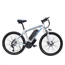 Seesaw Electric Mountain Bike Seesaw Adult Electric Bicycles, Smart Mountain Bikes Can Move 48V / 10Ah Large Capacity Lithium Ion Battery 360W Aluminum Alloy Commuter Electric Bicycle, White blue