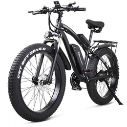 sheng milo Electric Mountain Bike Sheng milo 26 Inch Fat Tire Electric Bike 48V 1000W Motor Snow Electric Bicycle with Shimano 21 Speed Mountain Electric Bicycle Pedal Assist Lithium Battery Hydraulic Disc Brake(MX02S) (Black)