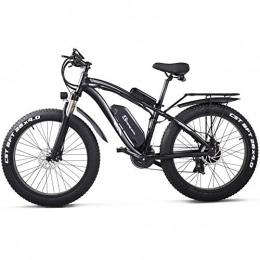 Shengmilo Electric Mountain Bike Shengmilo 26 Inch Fat Tire Electric Bike 48V 1000W Motor Snow Electric Bicycle with Shimano 21 Speed Mountain Electric Bicycle Pedal Assist Lithium Battery Hydraulic Disc Brake(MX02S) (Black)