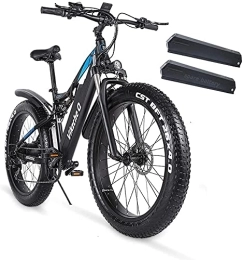 MSHEBK Bike Shengmilo Electric Bike, Mountain Moped Ebike with 26 Inch Fat Tire 48V 17AH, Adults Men's Road Electric Bicycle (2*Battery)