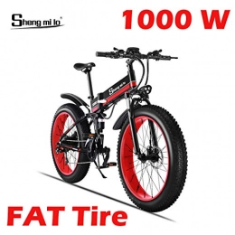 Shengmilo Bike Shengmilo Electric Folding Bike, 26 Inch Mountain Snow E- Bike, 1 PCS 48V / 13Ah Lithium Battery Included(Red)