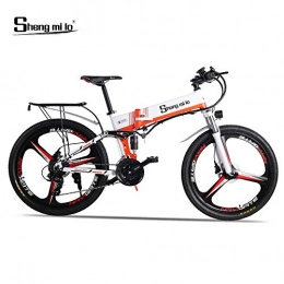 Shengmilo Bike Shengmilo-M80 350w Electric Mountain Bike, 26-inch Folding Electric Bicycle, 48v 13ah Full Suspension And Shimano 21 Speed, With Rear Shelf