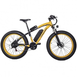Shengmilo Bike SHENGMILO MX02 26 Inch Fat Bike, 21 Speed Electric Bicycle, 48V 17Ah Large Capacity Battery, Lockable Suspension Fork, 5 Level Pedal Assist (Yellow, 17Ah + 1 Spare Battery)