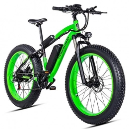 Shengmilo-MX02 Bike Shengmilo-MX02 26inch Fat Tire Electric Bike 1000W / 500W Beach Cruiser Mens Women Mountain e-Bike Pedal Assist 48V 17AH Battery (Green (one battery), China 1000W Motor)