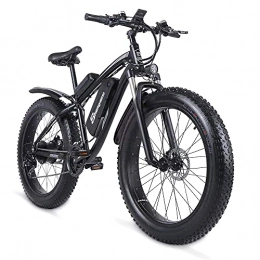 Shengmilo Electric Mountain Bike Shengmilo-MX02S 26*4.0inch Fat tire Electric Bicycle, 7-Speed Mountain Bike, Pedal Assist Ebikes, 48V*17ah removable Lithium Battery, Dual Hydraulic Disc Brake, Smart LCD Display (BLACK, One battery)