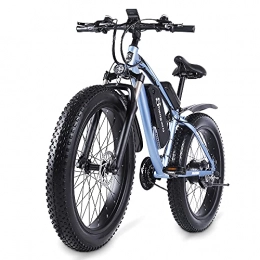 Shengmilo Bike Shengmilo-MX02S 26*4.0inch Fat tire Electric Bicycle, 7-Speed Mountain Bike, Pedal Assist Ebikes, 48V*17ah removable Lithium Battery, Dual Hydraulic Disc Brake, Smart LCD Display (BLUE, One battery)