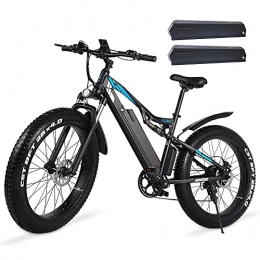 Vikzche Q Electric Mountain Bike shengmilo MX03 Electric Bike 48V 1000w for Adults Fat Tire Mountain Bike with XOD Front and Rear Hydraulic Brake System【Two 48V 17AH Batteries】