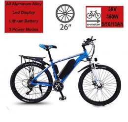SHJC Electric Mountain Bike SHJC 26'' Electric Mountain Bike, Pedal Assist Electric Bike with Removable Lithium-Ion Battery, Teenagers for Adults Outdoor Fitness City Commuting E-Bike, black blue, A 13ah