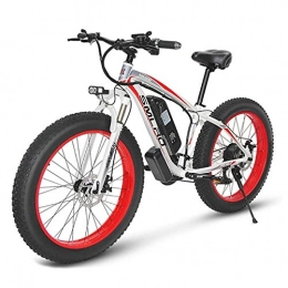 SMLRO Bike SMLRO 26" Electric Mountain Bicycles for Adults, 48V 13Ah 500W Fat Tire E Bikes 21-Speed Gear, 3 Working Modes, White