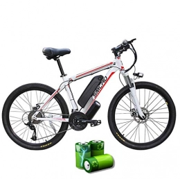 SMLRO Electric Mountain Bike SMLRO Electric Mountain Bike, 1000W 26'' Electric Bicycle with Removable 48V 15AH Lithium-Ion Battery Shimano 27 Speed Gear (white-red)