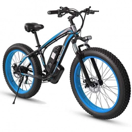 Starsmyy Electric Mountain Bike Starsmyy 26Inch Fat Tire E-Bike Electric Bicycles for Adults, 500W Aluminum Alloy All Terrain E-Bike Removable 48V / 15Ah Lithium-Ion Battery Mountain Bike for Outdoor Travel Commute, Blue