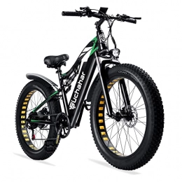 Suchahar Electric Bike Adult 26 Inch Fat Tire Rechargeable Mountain Bike Removable Large Battery Shimano 7 Speed ​​Mountain Electric Bike