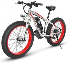SXTR Electric Mountain Bike SXTR 26'' Electric Mountain Bike with Removable Large Capacity Lithium-Ion Battery (48V 8Ah 350W 500W 1000W), Electric Bike 21 Speed Gear and three Working Modes (Red)