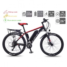 TANCEQI Electric Mountain Bike TANCEQI 26'' Electric Bikes for Adult Magnesium Alloy Bikes Bicycles All Terrain Mens Mountain Bike 36V 350W Electric Bicycle 30 Speed Gear And Three Working Modes for Outdoor Cycling, Red