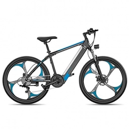 TANCEQI Electric Mountain Bike TANCEQI Electric Bike 26 Inches Fat Tire Snow Bicycle Mountain Bikes Men's Dual Disc Brake Aluminum Alloy for Adults And Teens, for Sports Outdoor Cycling Travel, LED Light, Blue