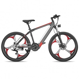 TANCEQI Electric Mountain Bike TANCEQI Electric Mountain Bike, 26-Inch Fat Tire Hybrid Bicycle Mountain E-Bike Full Suspension, 27 Speed Power System Mechanical Disc Brakes Lock Front Fork Shock Absorption, Red