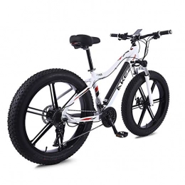 TANCEQI Electric Mountain Bike TANCEQI Electric Mountain Bike 26 Inches 350W 36V 10Ah Folding Fat Tire Snow Bike 27 Speed E-Bike Pedal Assist Disc Brakes And Three Working Modes for Adult, White