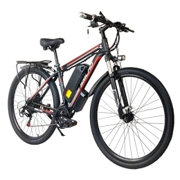 TAOCI Bike TAOCI Electric Bikes for Adult, Mountain Bike, Aluminum Alloy Ebikes Bicycles All Terrain, 29" 48V 13AH Removable Lithium-Ion Battery Bicycle Ebike for Outdoor Cycling Travel Work Out (black red-29)