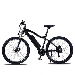 TERLEIA Bike TERLEIA Electric Bike Front And Rear Double Disc Brakes, Lightweight Aluminum Alloy Professional 21 Speed Gears Variable Speed E-Bike 27.5" Electric Mountain Bike for Adults, Black, 48V 500W 10AH