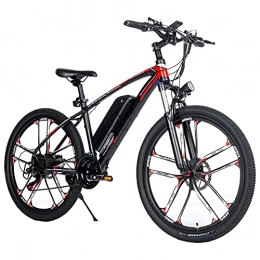TGHY Electric Mountain Bike TGHY Electric Mountain Bike for Adult 26" E-Bike with Pedal Assist 48V 350W Motor Removable 8Ah Lithium Battery 21-Speed Dual Disc Brake Full Suspension Fork Electric Bicycle, Black