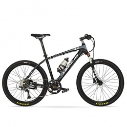 TYT Electric Mountain Bike TYT Electric Mountain Bike T8 26 Inches Cool E Bike, 5 Grade Torque Sensor System, 9 Speeds, Oil Disc Brakes, Suspension Fork, Pedal Assist Electric Bike (Black Red, Plus 1 Spared Battery), Black Grey