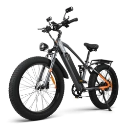 VAKOLE CO26 Electric Bike 26" x 4.0 Fat Tire Ebike Full Suspension E-Mountain Bike 48V 15Ah E-MTB, Hydraulic Disc Brakes, Professional 7 Speed Ebikes for Adults