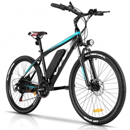 Vivi Electric Mountain Bike Vivi 26" Electric Mountain Bike for Adults, Electric Bike with 350W Motor, 10.4Ah Removable Lithium-Ion Battery, E-Bike with 21 Speed Grears (Blue)