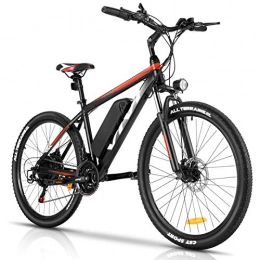 Vivi Electric Mountain Bike Vivi 26" Electric Mountain Bike for Adults, Electric Bike with 350W Motor, 10.4Ah Removable Lithium-Ion Battery, E-Bike with 21 Speed Grears (Red)